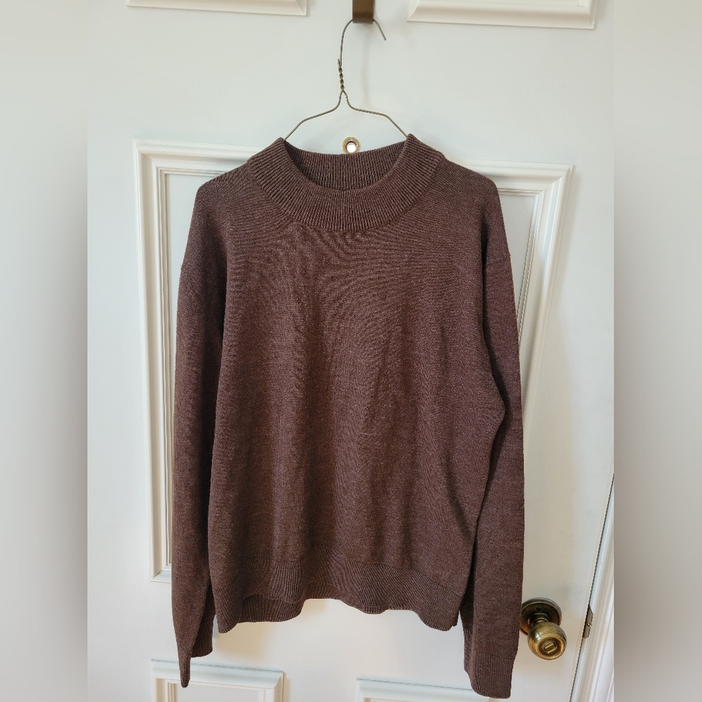 Vintage Peletti Mens Sweater Brown 100% Acrylic Size Medium